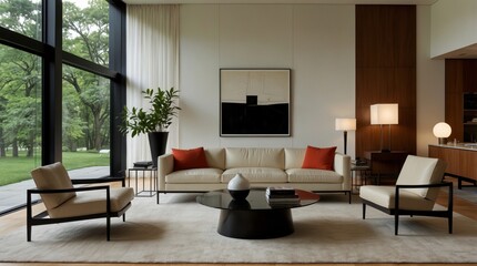 a minimalist modern living room that captures the modernity