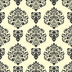 Vector seamless damask pattern ,Floral wallpaper.