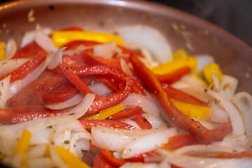 Bell peppers and onions