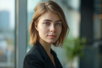 Portrait of a young female accountant in office