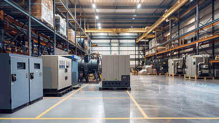 Fototapeta premium modern generators in a warehouse 