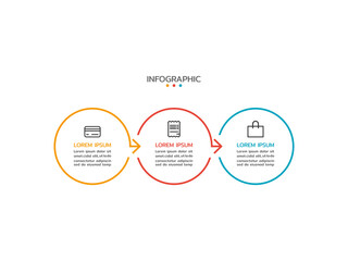 Vector Infographic design template with icons and 3 options or steps. Can be used for process diagram, presentations, workflow layout, banner, flow chart, info graph.