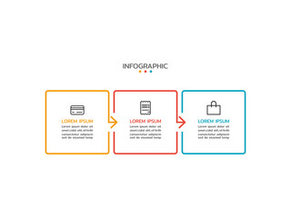 Vector Infographic design template with icons and 3 options or steps. Can be used for process diagram, presentations, workflow layout, banner, flow chart, info graph.