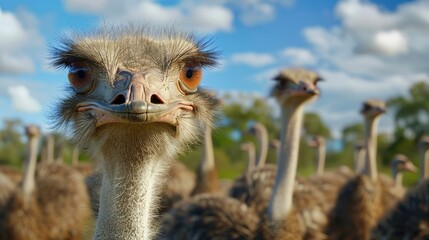 The Common Ostrich A large flightless bird species found in Africa with distinctive features like powerful legs a lengthy neck and a small head Ostrich farming by farmers
