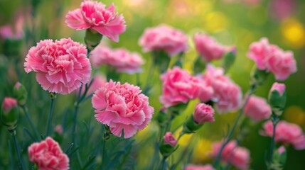Fototapeta premium Carnation blooms in the garden