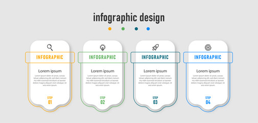 Business infographics template. timeline with 4 steps, options. can be used for workflow diagram, info chart, web design. vector illustration.