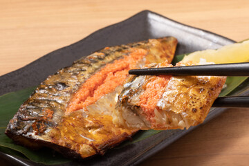 鯖明太子　焼き