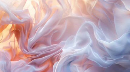Obraz premium ethereal abstraction fluid dynamic shapes and soft pastel hues modern art background