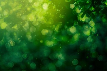 Fototapeta premium A blurry green and yellow lights. Green Blur Background