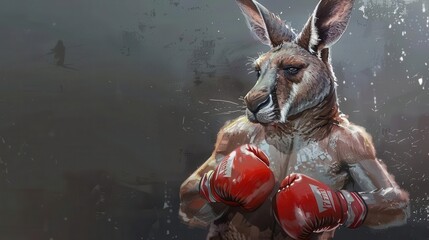fierce kangaroo boxer ready for a fight imaginative aigenerated illustration