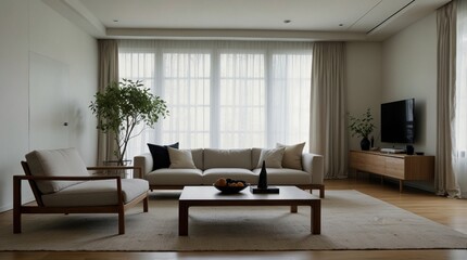 a minimalist modern living room with the refined minimalism