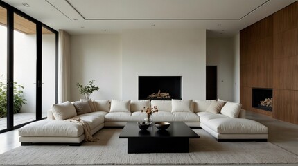 a minimalist modern living room with the refined minimalism