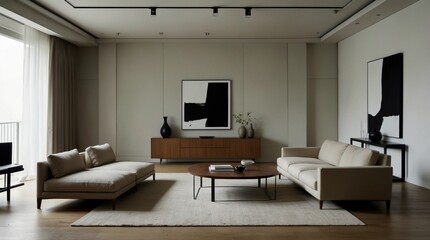a minimalist modern living room with the refined minimalism