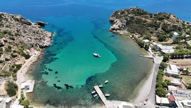 Volcano beach Mavra Volia on Chios island, Greece