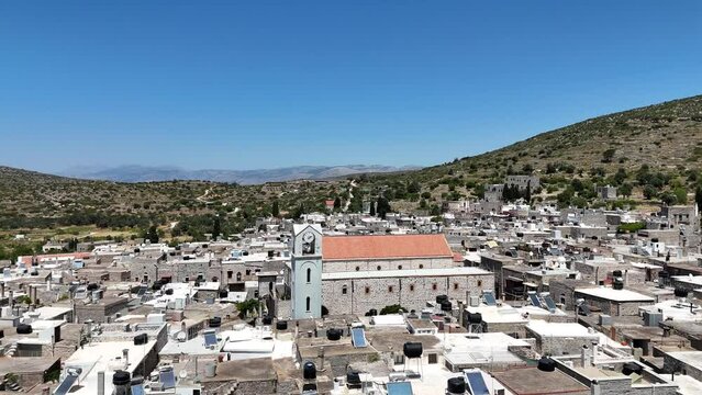 Medieval village of Mesta is one of the main mastihochoria villages, Chios island, Greece