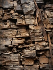 a close up of a wall made of wood