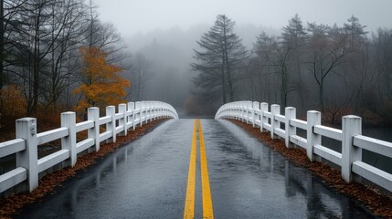 A white bridge on the highway in the background