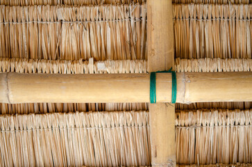 A traditional Thai roof made from plants, showcasing natural beauty and sustainable architecture, reflecting cultural heritage and environmental harmony