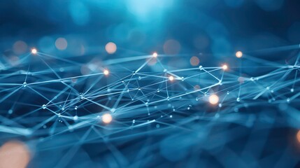 Obraz premium A LinkedIn background showcasing a network of connected lines and nodes on a subtle blue backdrop, representing connectivity and professional networks.