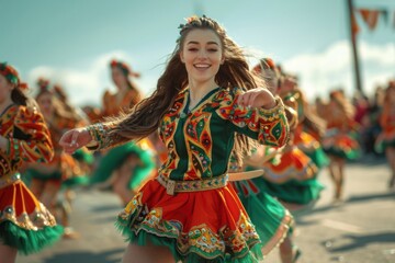Irish Dancers Performing Traditional Jig at St. Patrick's Day Event

