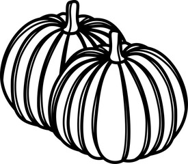 Pumpkin outline illustration vector