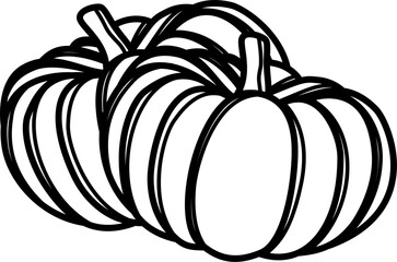 Pumpkin outline illustration vector