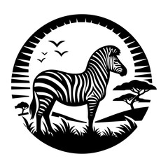 Zabra design silhouette vector art work illustration Ai 
, JPEG & EPS File
