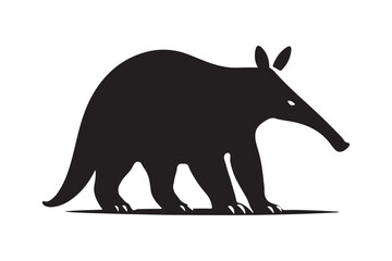 Obraz premium Minimalist Vector Silhouette of an Aardvark