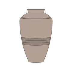kids drawing cartoon Vector illustration ancient pot icon Isolated on White
