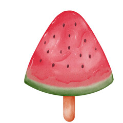 Watermelon, watercolor painting style illustration.