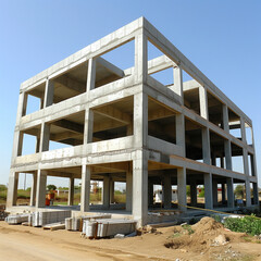 Obraz premium Discovering Modern Education: Fiber Cement School Construction in a Suburban Landscape