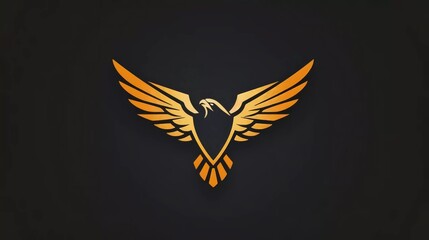 Illustration of the eagle logo on a black background which is very beautiful