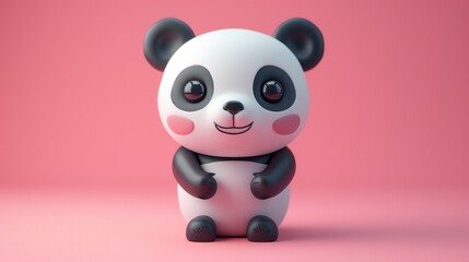 Naklejka premium Adorable Panda Figurine