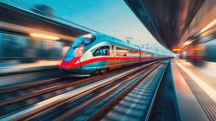 High-Speed Train Blurred Motion on Railway