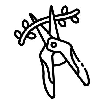black shears cutting branch clip art preview