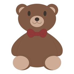 くまのぬいぐるみのイラスト、テディベア、アイコン素材	