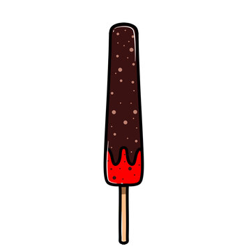 Strawberry and chocolate flavored ice cream