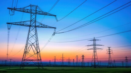 Power Lines at Sunset