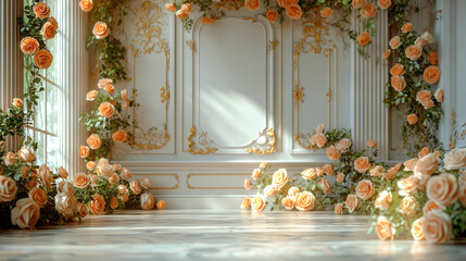 バラの装飾のゴージャスな壁紙