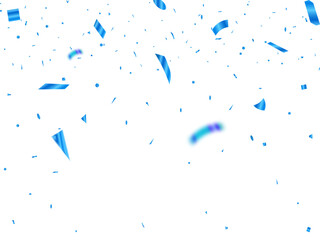 Blue Confetti Isolated. Celebrate Vector Illustration