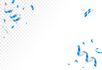 Celebration background template with blue confetti ribbons frame. sale banner template. Celebration grand opening party happy concept. Vector illustration