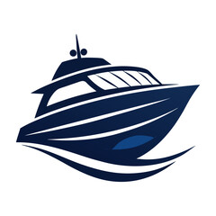 boat silhouette logo design with white background, rowboat design, logo design, 