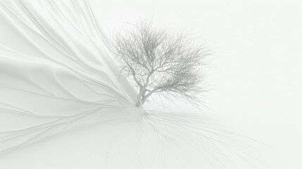 minimalist white tree silhouette diagram