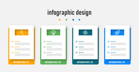 Business infographics template. timeline with 4 steps, options. can be used for workflow diagram, info chart, web design. vector illustration.