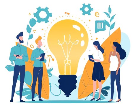 Business team planning a product launch event, vibrant ideas and collaborative energy