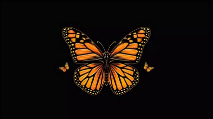 Obraz premium Butterfly logo illustration on black background which is very beautiful