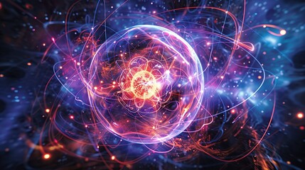 Complicated quantum principles with interconnected wave lines. Quantum metrology , precision measurement, quantum principles and technological Advancements concept