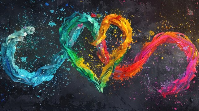 Celebrate Autistic Pride Day with vibrant rainbow hues in the form of the infinity symbol and heart representing autism awareness and the colorful spectrum of the neurodiversity symbol