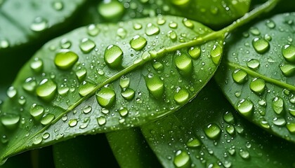 green leaf with water drops