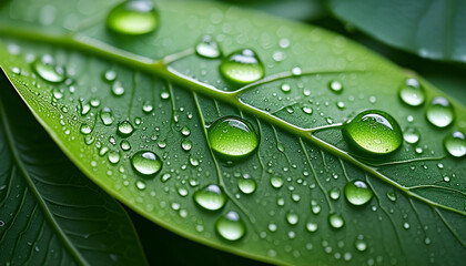 leaf with water drops
